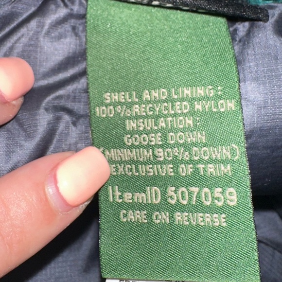 L.L. Bean Men's Green Goose Down filled Puffer Jacket XL outdoor winter hiking - Picture 4 of 14